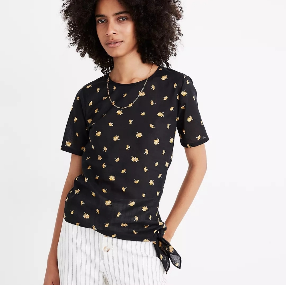 NWT: Madewell cotton voile painted daisy tee S